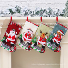 Christmas Stocking Gift Bag Decoration Props Santa Claus Snowman Large Gift Candy Bag Christmas Stocking Decoration Bag